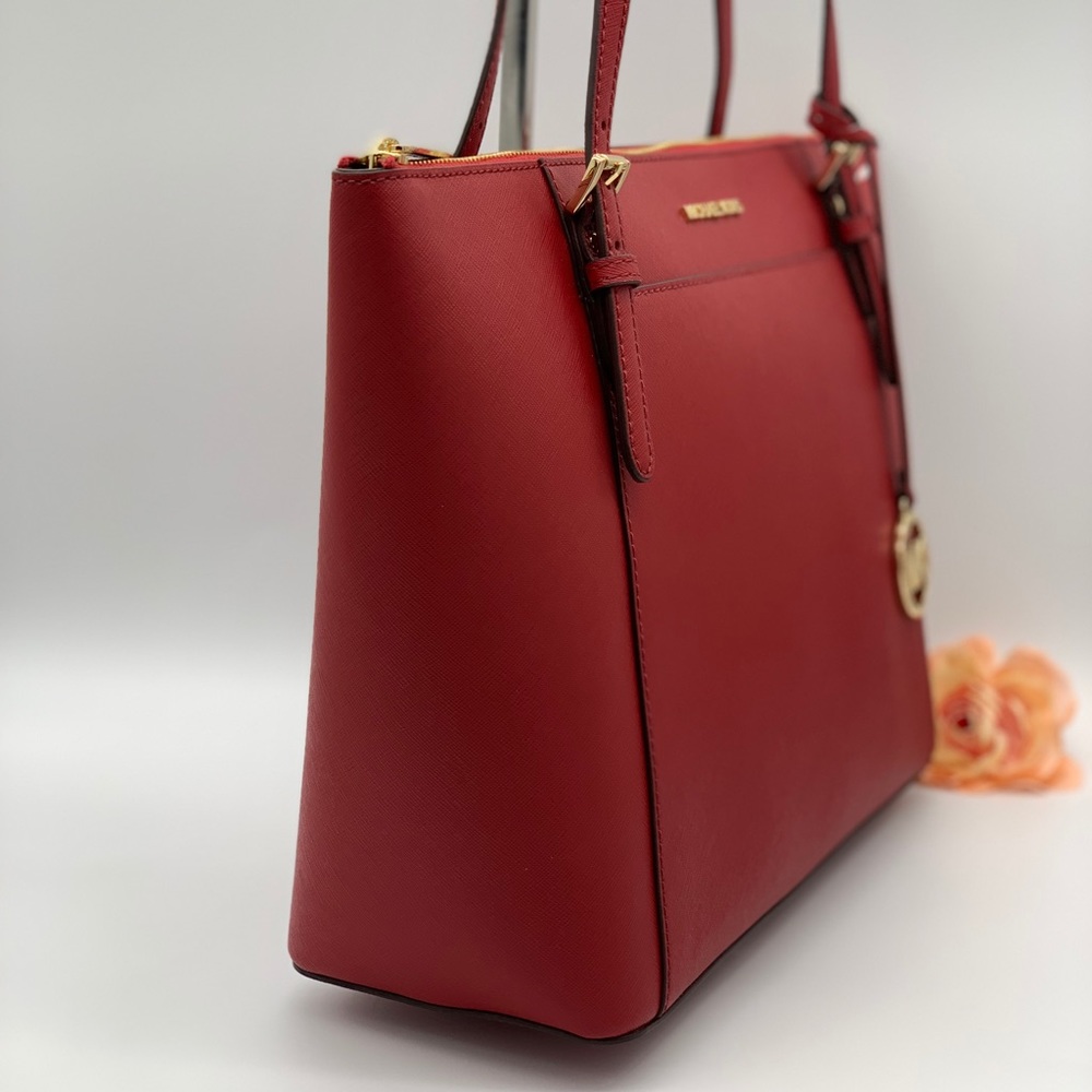 MICHAEL KORS CIARA LG TZ TOTE SCARLET 35T8GC6T9L - Picture 4 of 16